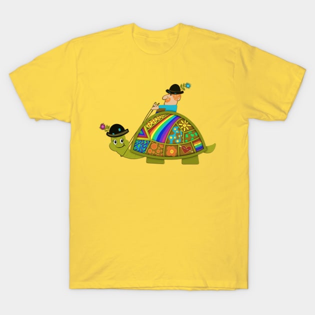 A dandy man riding a turtle T-Shirt by FlippinTurtles